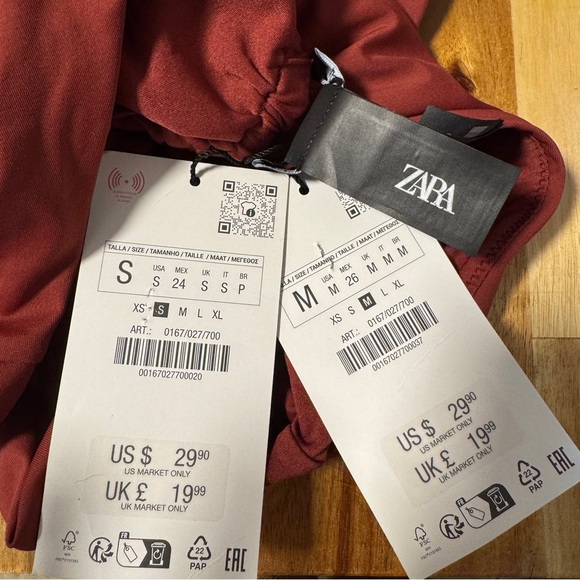 NEW ZARA Women’s Curtain String Bikini Bottom -‎ Burnt Rust Brown - Picture 6 of 6